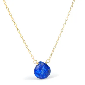 Lapis Lazuli Necklace on Gold Filled Chain and Gold Filled Trigger Clasp