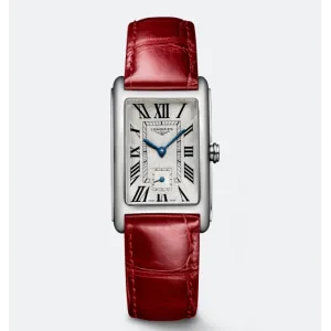 Longines DolceVita Stainless Steel Red Alligator Strap Quartz