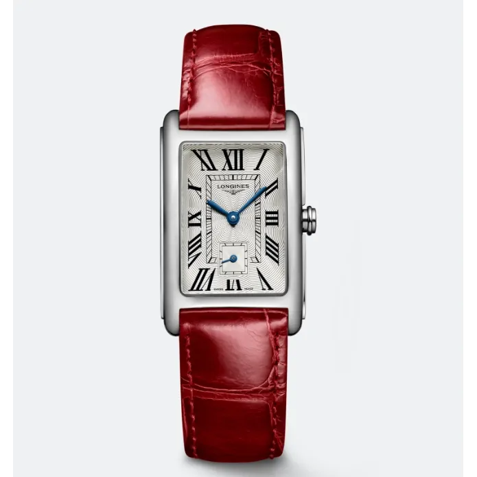 Longines DolceVita Stainless Steel Red Alligator Strap Quartz