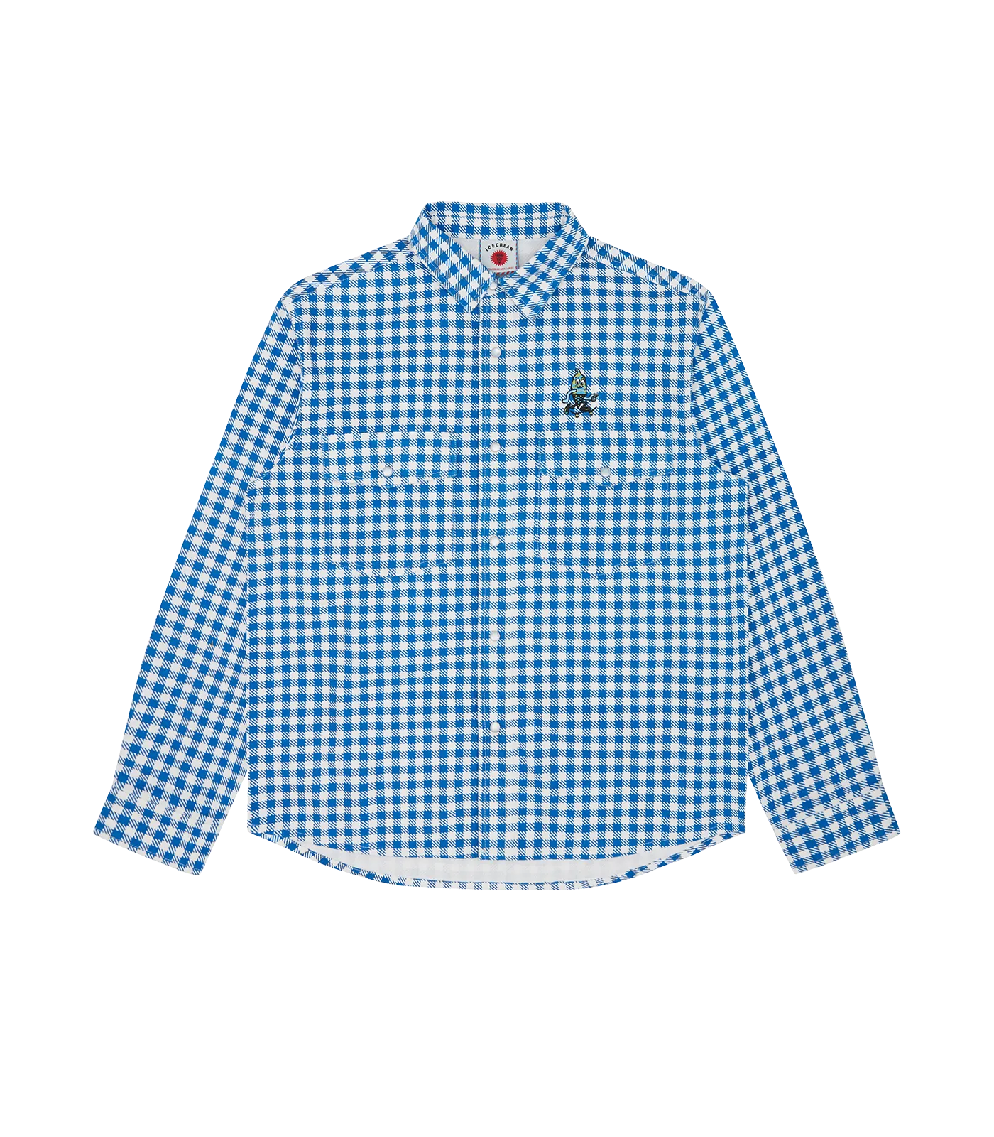 L/S PRINTED CHECK SHIRT - BLUE CHECK