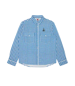 L/S PRINTED CHECK SHIRT - BLUE CHECK