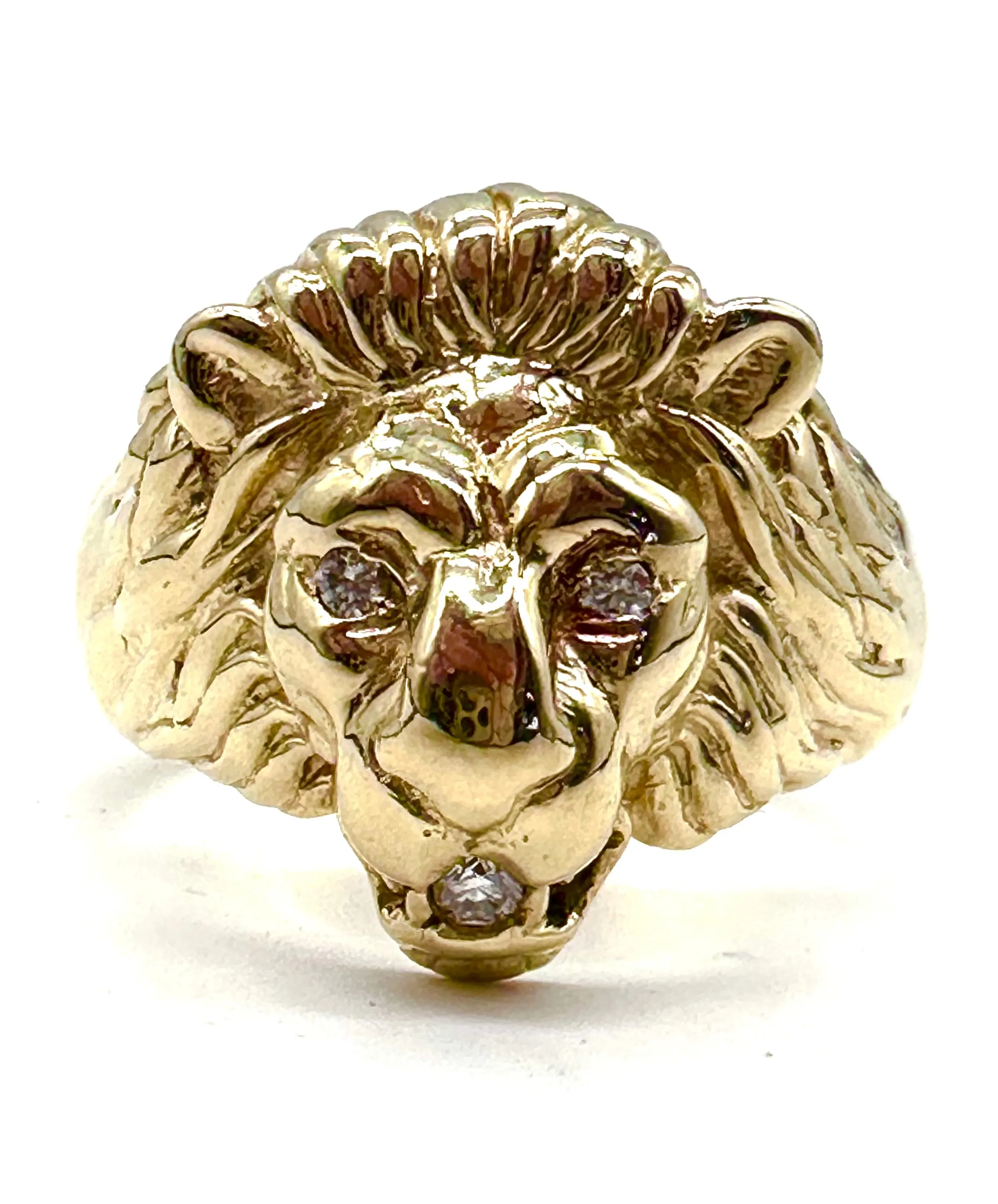 Men's Diamond Lion Head Ring