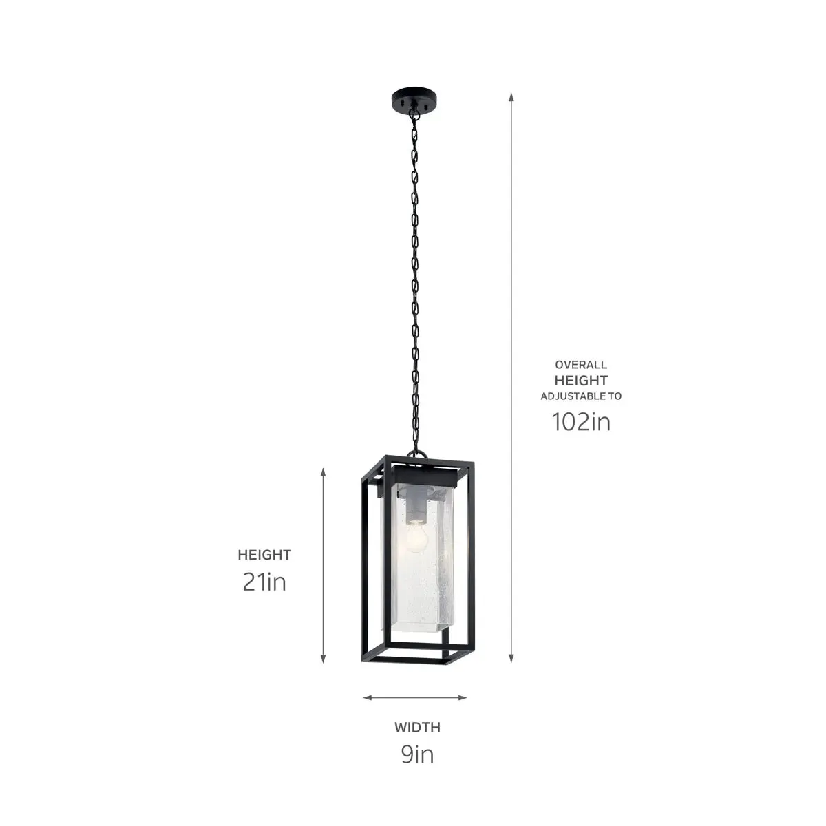 Mercer Rectangular Outdoor Pendant Light Black Finish