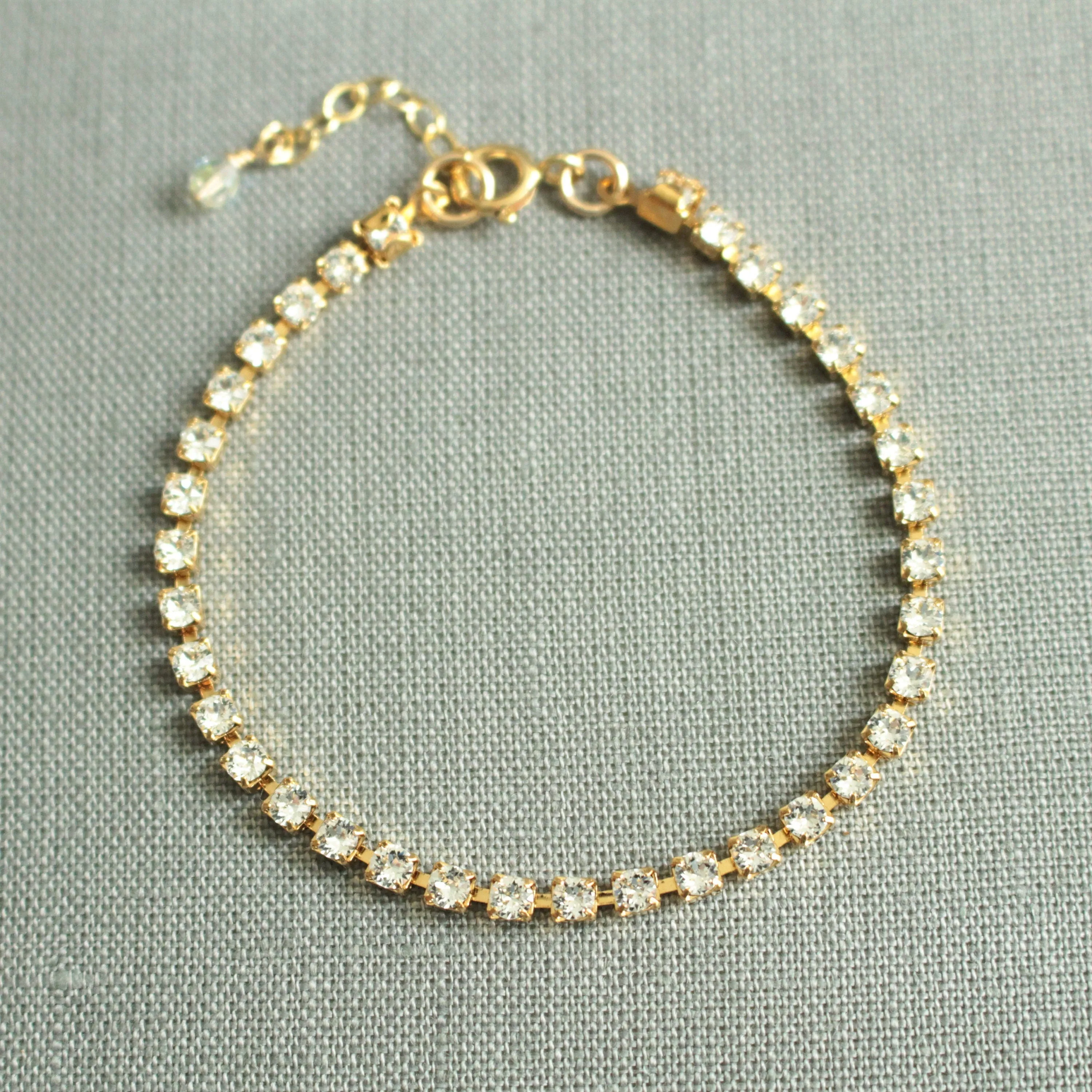 Minimalist Gold Crystal Bracelet