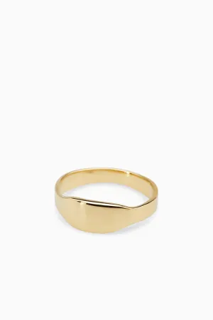 Narrow Signet Ring | Solid Gold