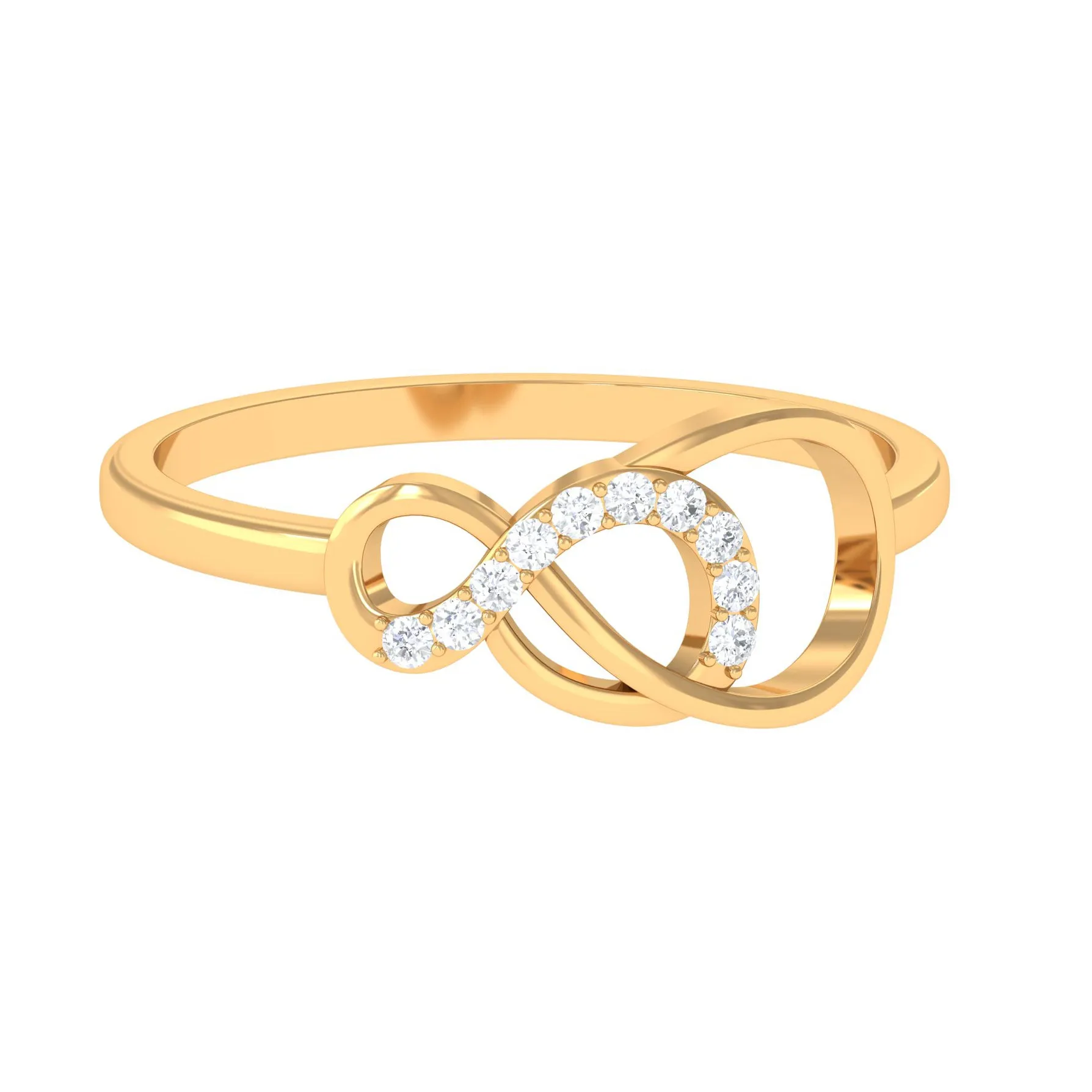 Natural Diamond Interlock Infinity Ring