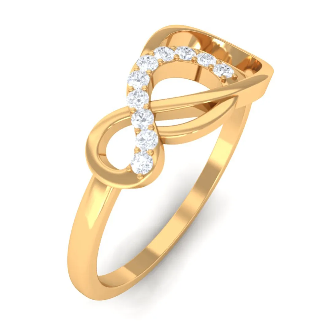 Natural Diamond Interlock Infinity Ring