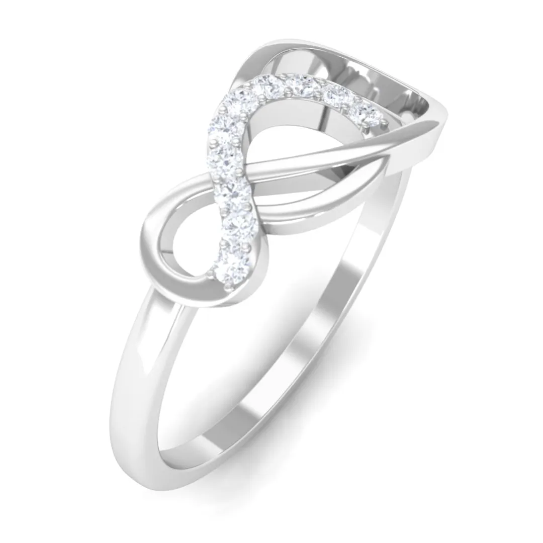 Natural Diamond Interlock Infinity Ring