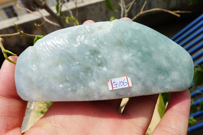 Natural Jade Rough Jadeite Raw (258g,10.7X4.5X2.6cm)