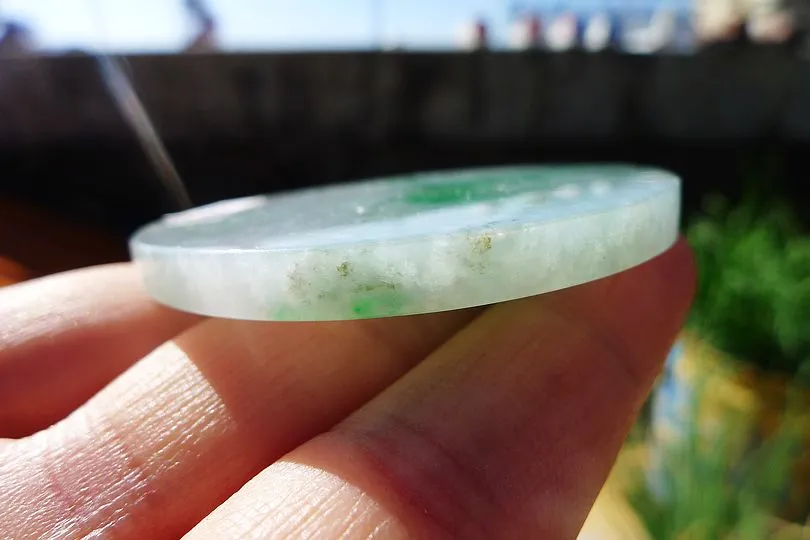 Natural Jade Rough Jadeite Raw (35g,5.25X5.25X0.5cm)