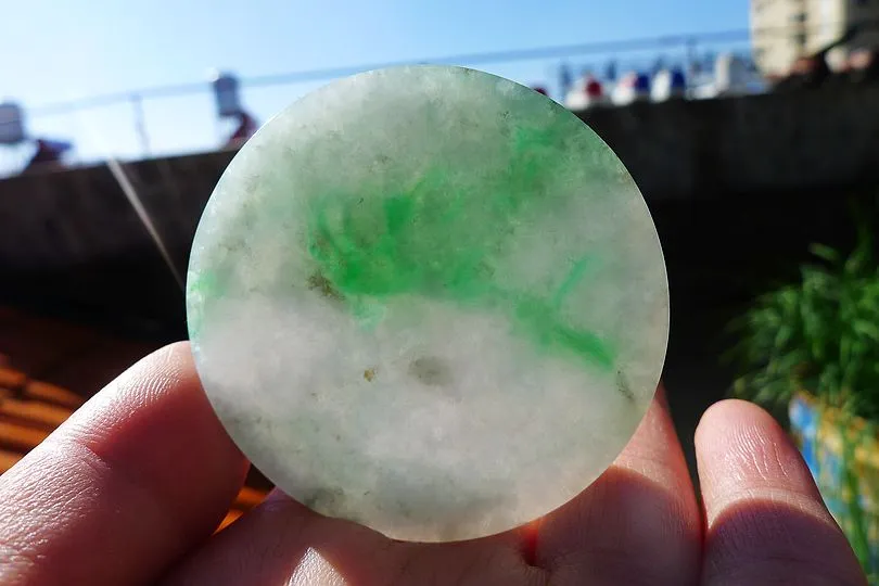 Natural Jade Rough Jadeite Raw (35g,5.25X5.25X0.5cm)