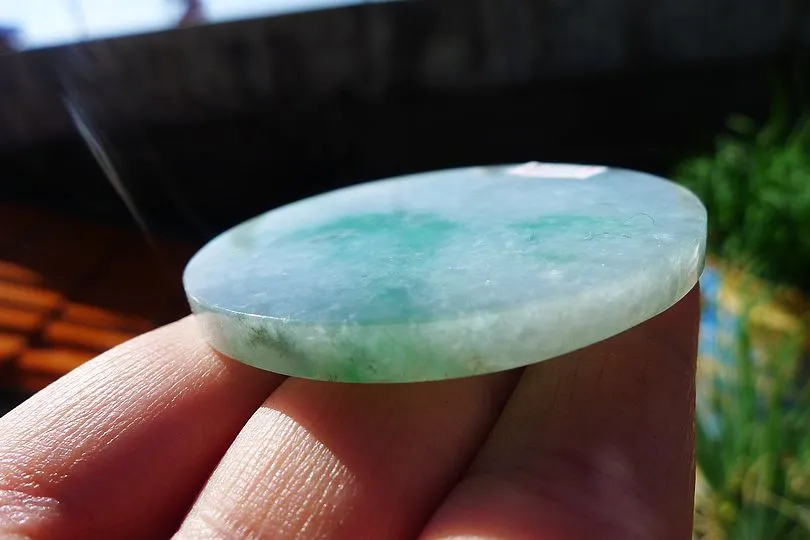 Natural Jade Rough Jadeite Raw (35g,5.25X5.25X0.5cm)