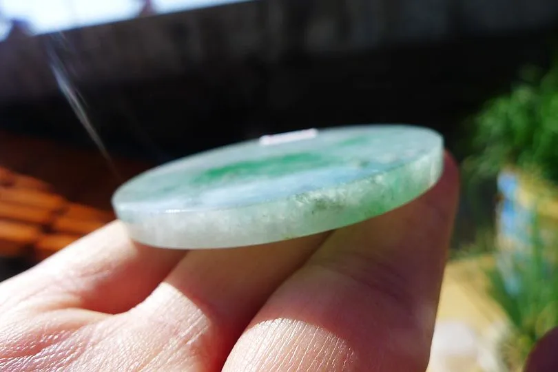 Natural Jade Rough Jadeite Raw (35g,5.25X5.25X0.5cm)