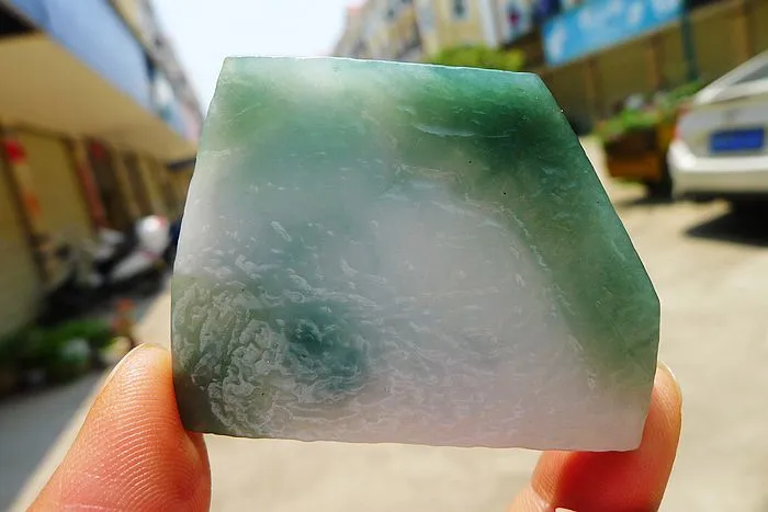 Natural Jade Rough Jadeite Raw (41g,5.4X4X0.7cm)