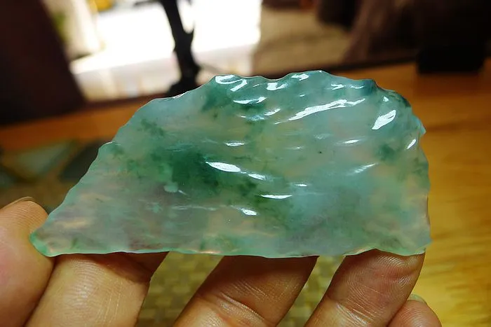 Natural Jade Rough Jadeite Raw S-(97g,8.6X6.2X0.6cm)