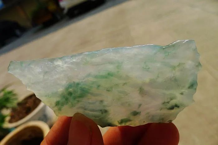 Natural Jade Rough Jadeite Raw S-(97g,8.6X6.2X0.6cm)