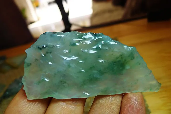 Natural Jade Rough Jadeite Raw S-(97g,8.6X6.2X0.6cm)