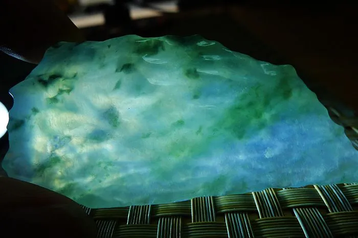 Natural Jade Rough Jadeite Raw S-(97g,8.6X6.2X0.6cm)