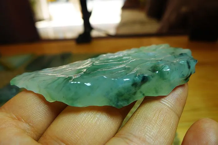 Natural Jade Rough Jadeite Raw S-(97g,8.6X6.2X0.6cm)