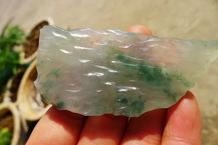 Natural Jade Rough Jadeite Raw S-(97g,8.6X6.2X0.6cm)