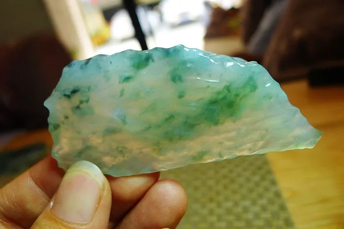 Natural Jade Rough Jadeite Raw S-(97g,8.6X6.2X0.6cm)