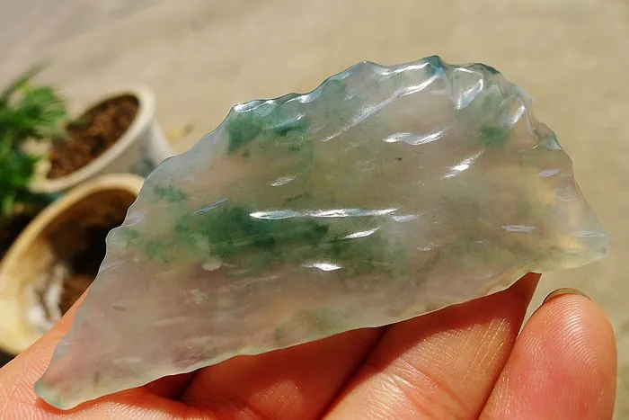 Natural Jade Rough Jadeite Raw S-(97g,8.6X6.2X0.6cm)