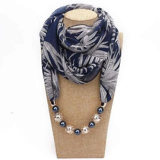 New Pendant Scarf Necklace, Bohemia Necklaces For Women Scarves, Chiffon Pendant Jewelry Wrap Choker