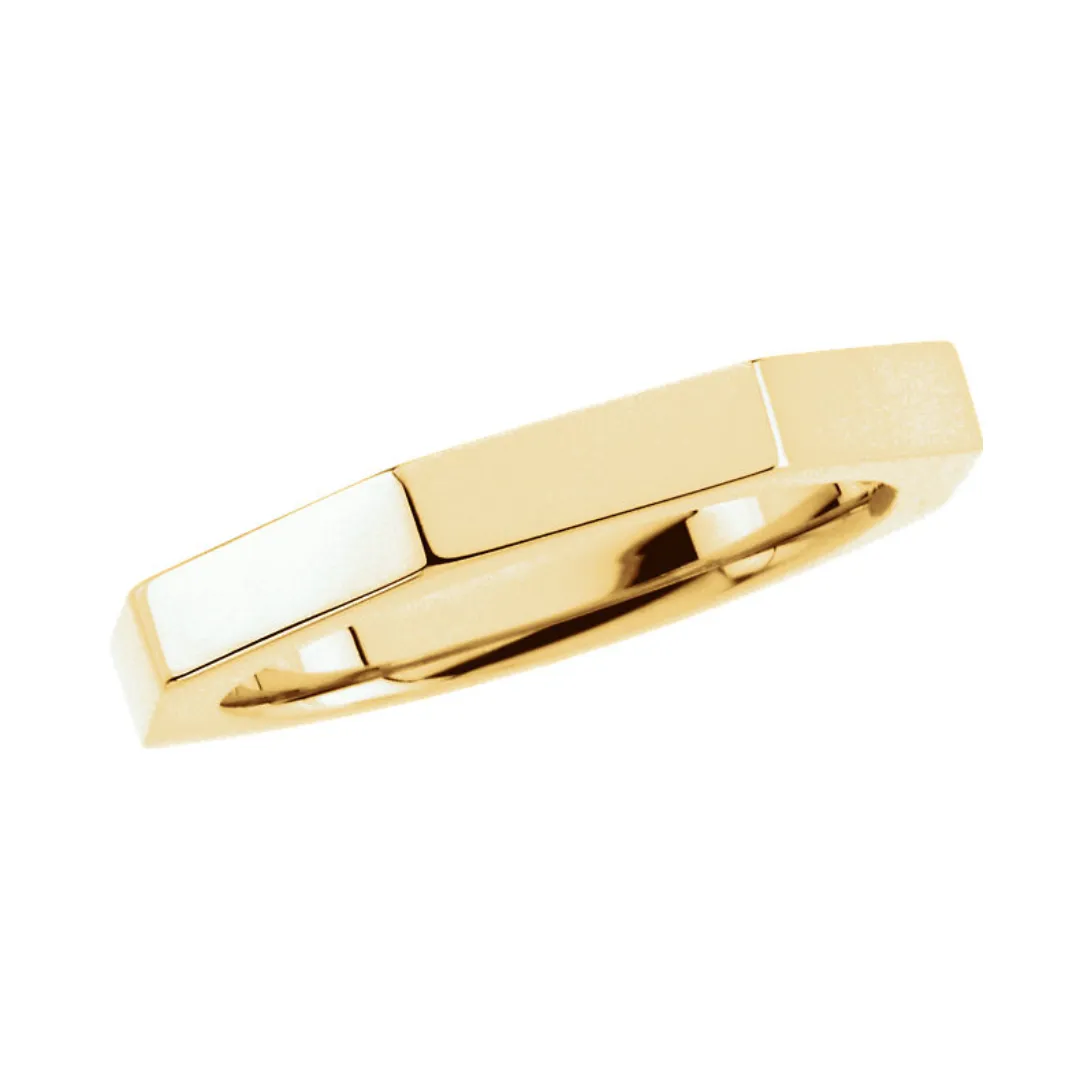 Octagon Wedding Band - Women's Stacking Band