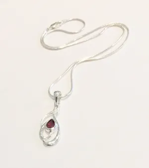 Open Swirl Garnet Pendant