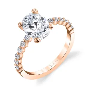 Oval Cut Classic Engagement Ring - Athena 18k Gold Rose