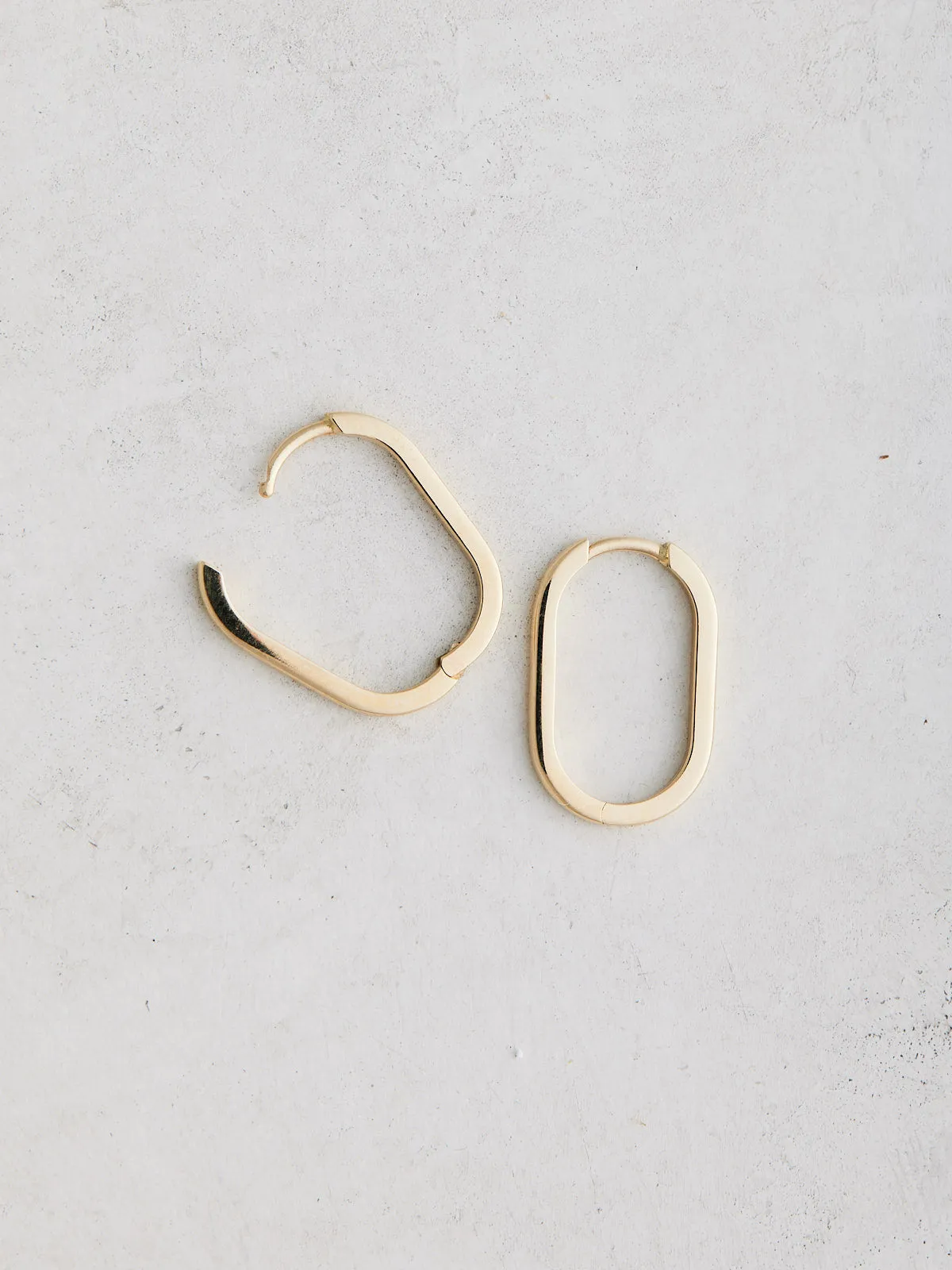 Oval Huggie Hoops