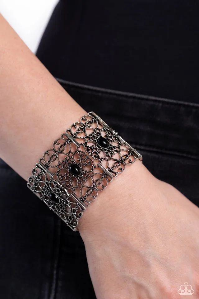 Paparazzi Bracelet ~ Fairest Filigree - Black