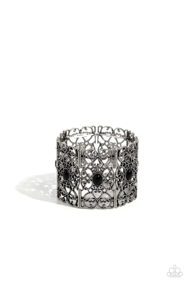 Paparazzi Bracelet ~ Fairest Filigree - Black