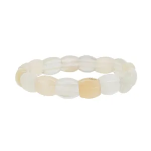 Peach and White Moonstone Bangle