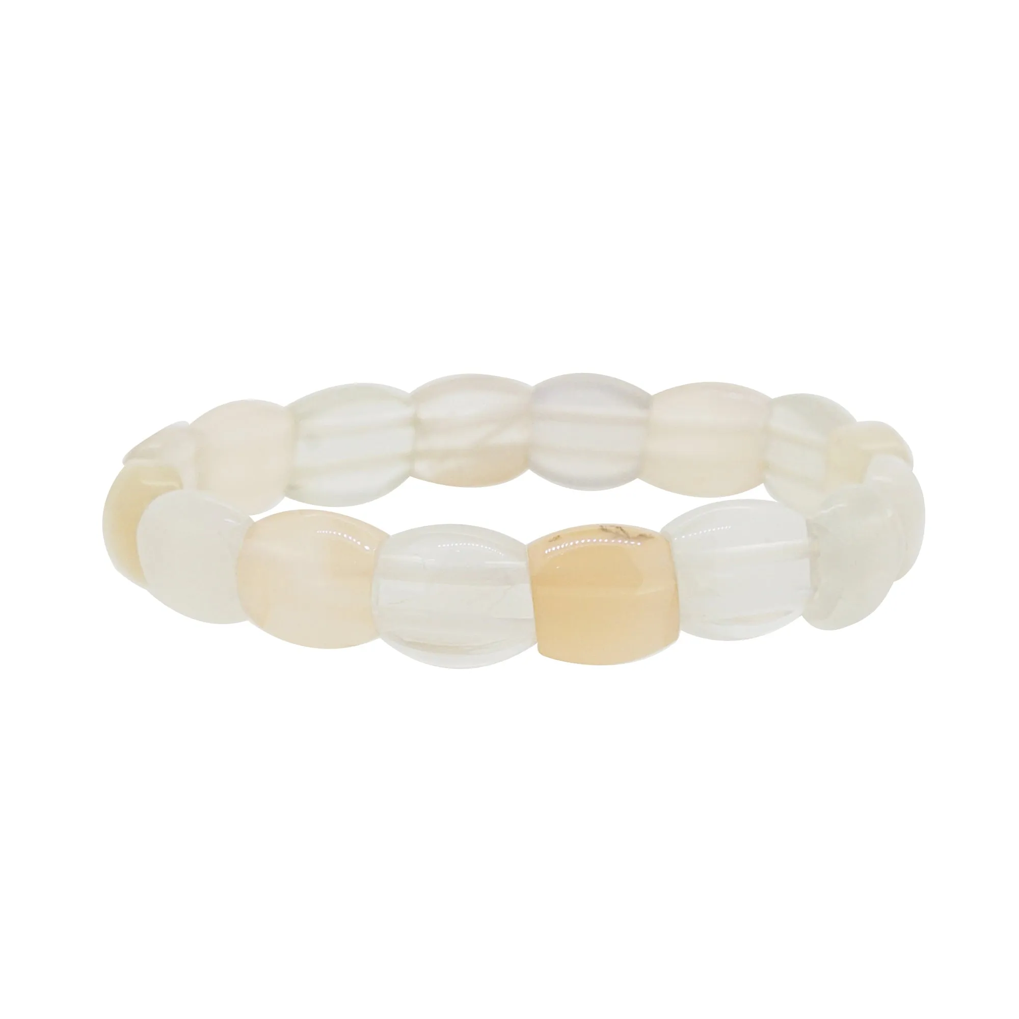 Peach and White Moonstone Bangle