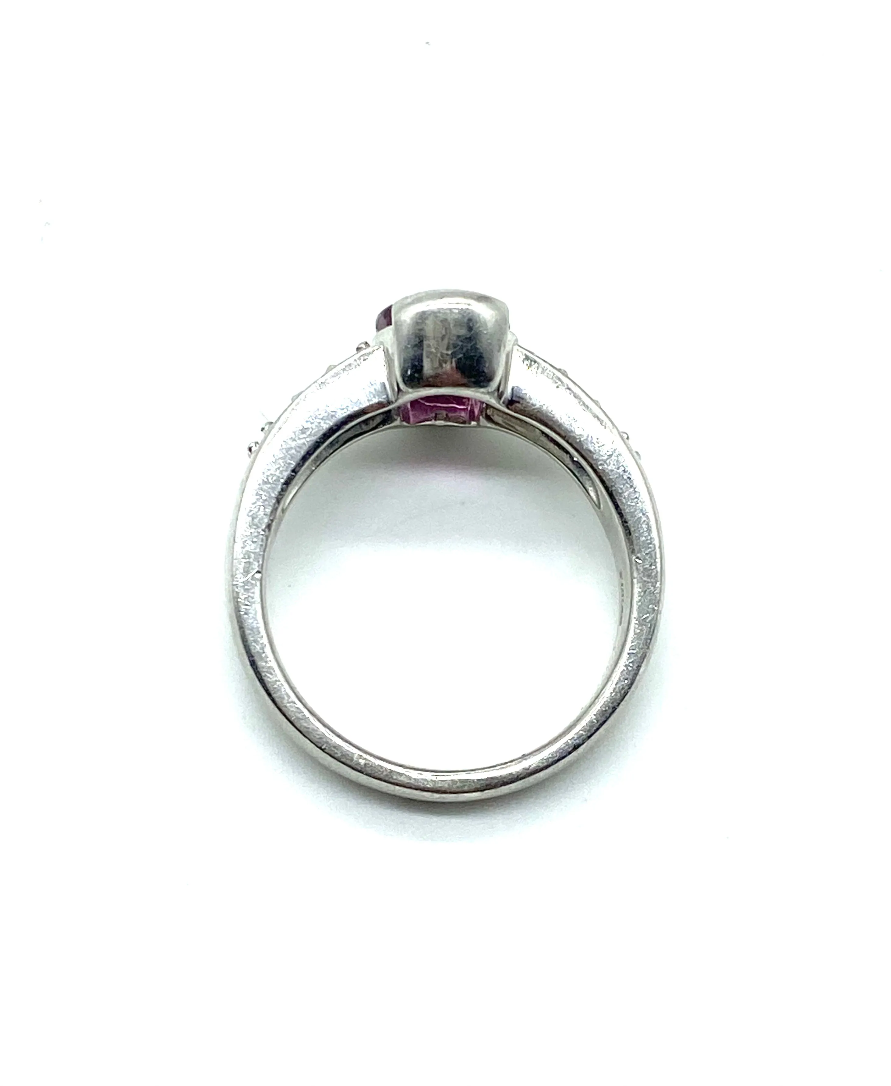 Pink Sapphire and Diamond Ring