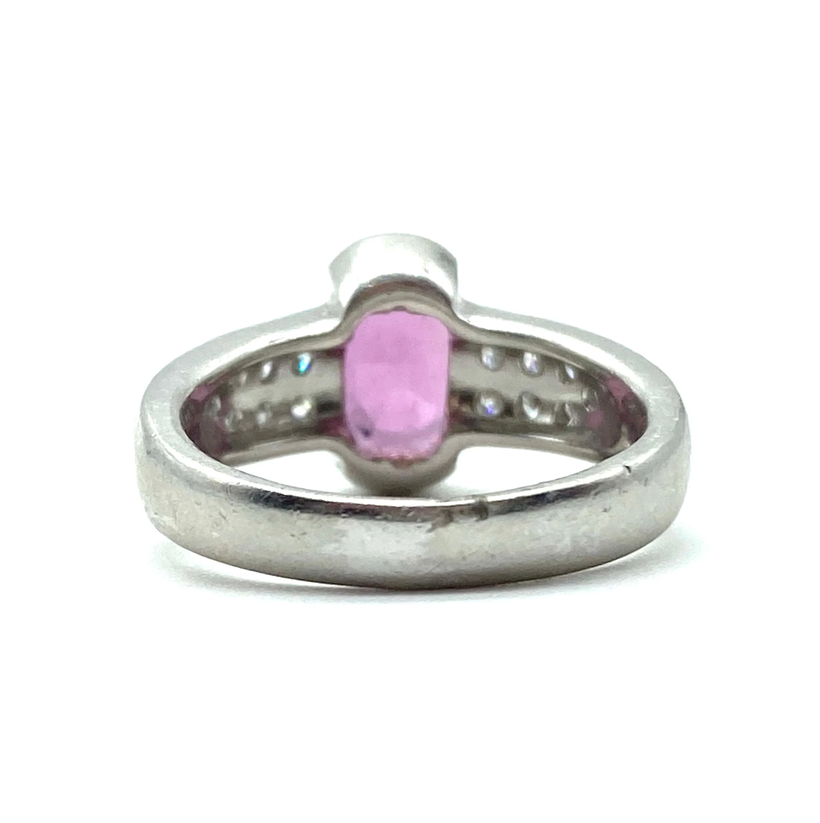 Pink Sapphire and Diamond Ring