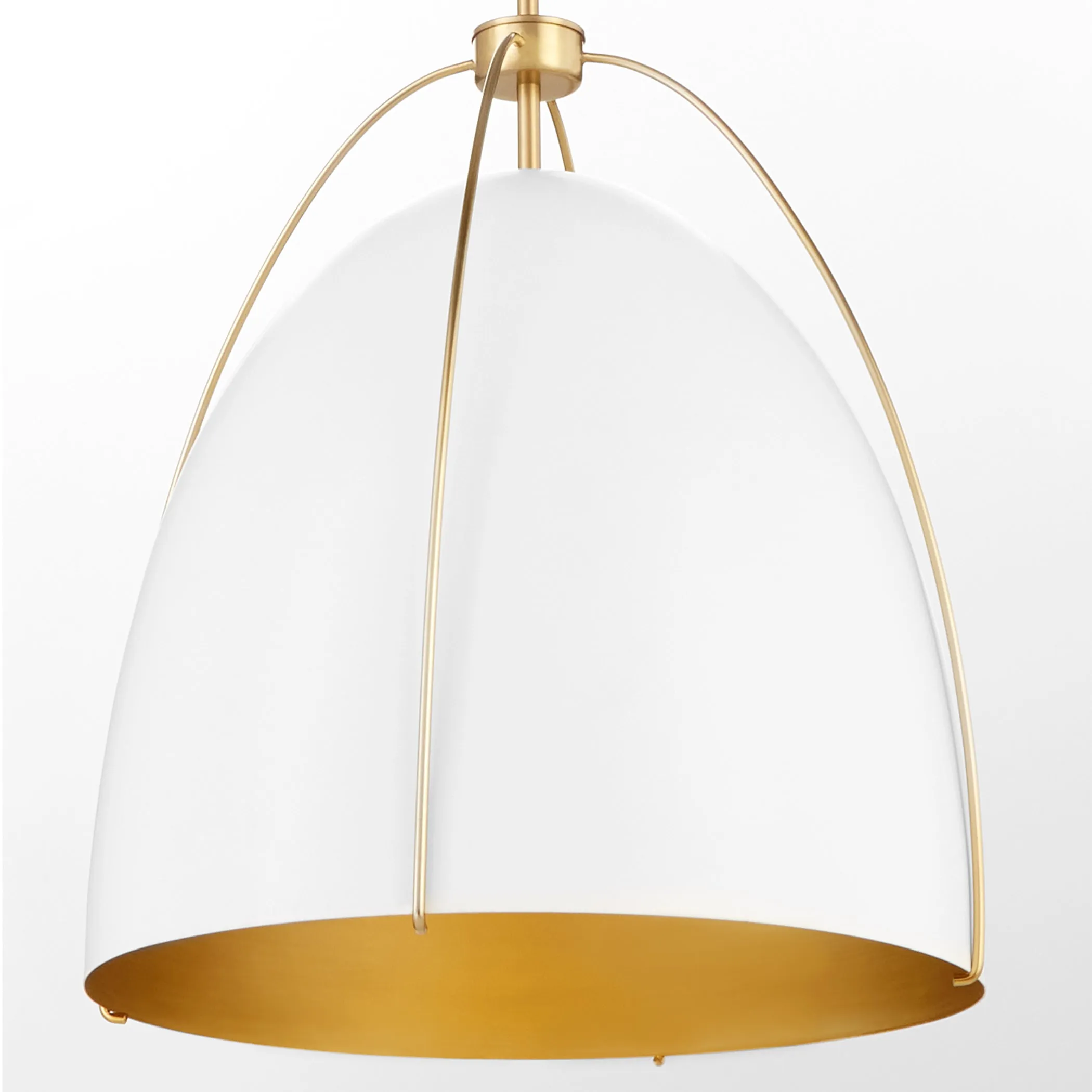 Quorum Jamie 860-3-0880 Pendant - Studio White / Aged Brass 18" Transitional