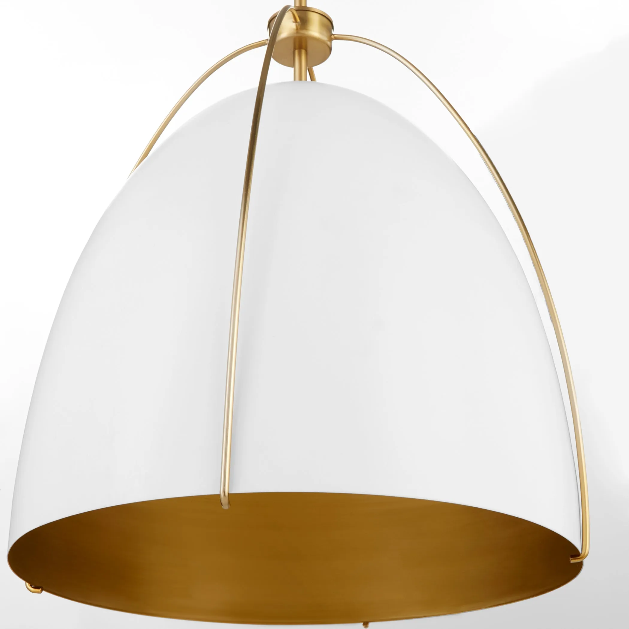 Quorum Jamie 860-3-0880 Pendant - Studio White / Aged Brass 18" Transitional