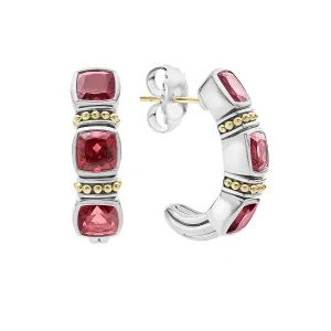 Rhodolite Garnet Hoop Earrings