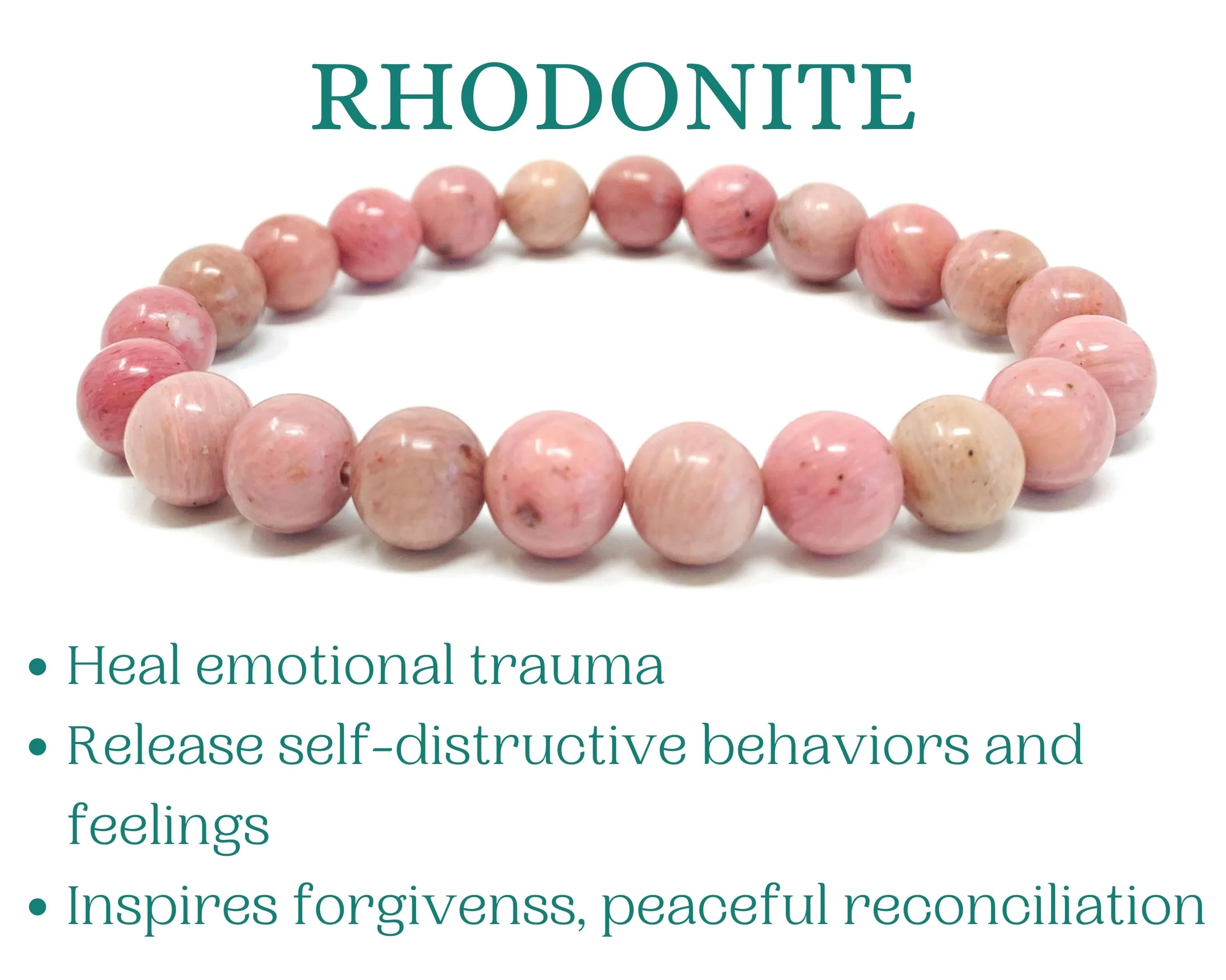 Rhodonite Beaded Crystal Bracelet