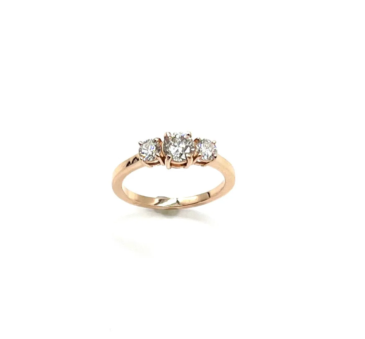 Rose Gold 3 Inline Lab Grown Diamond Ring