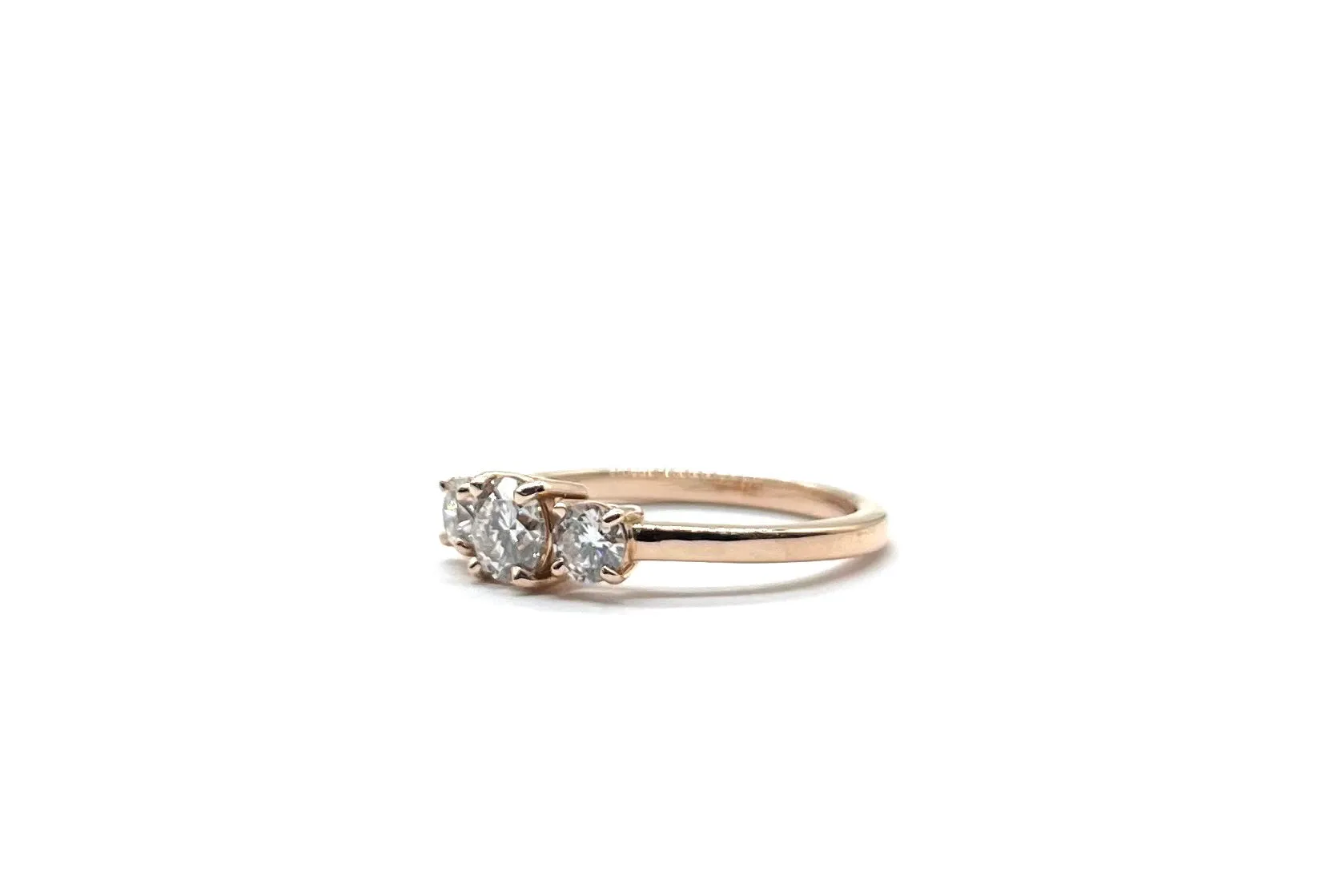 Rose Gold 3 Inline Lab Grown Diamond Ring