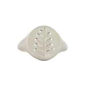 Round Feather Signet Ring - Milly Thomas