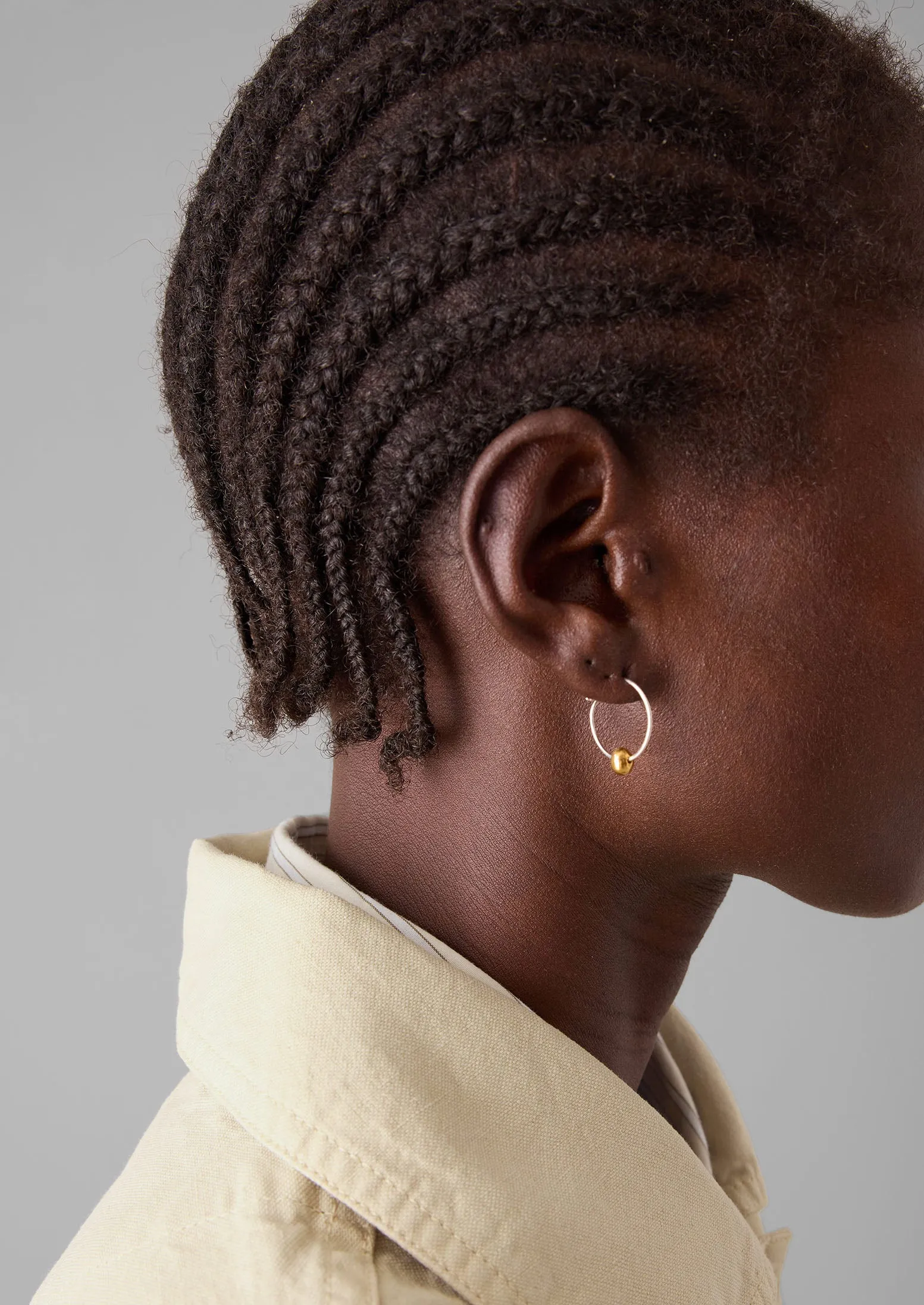 Sally Lacock Seed Hoop Earrings | Silver/Gold