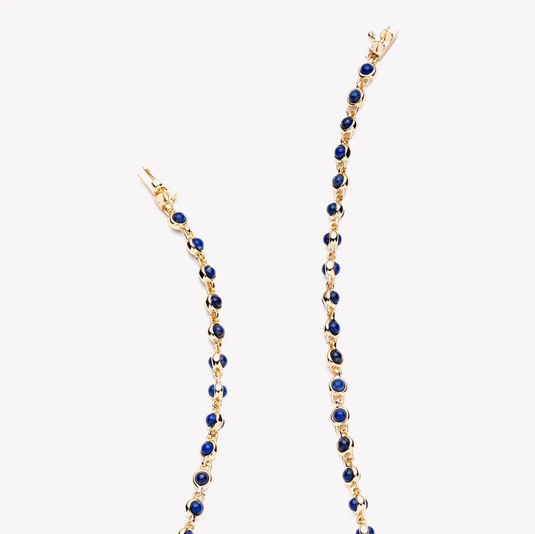 SHORT INLAID DOME NECKLACE - LAPIS LAZULI