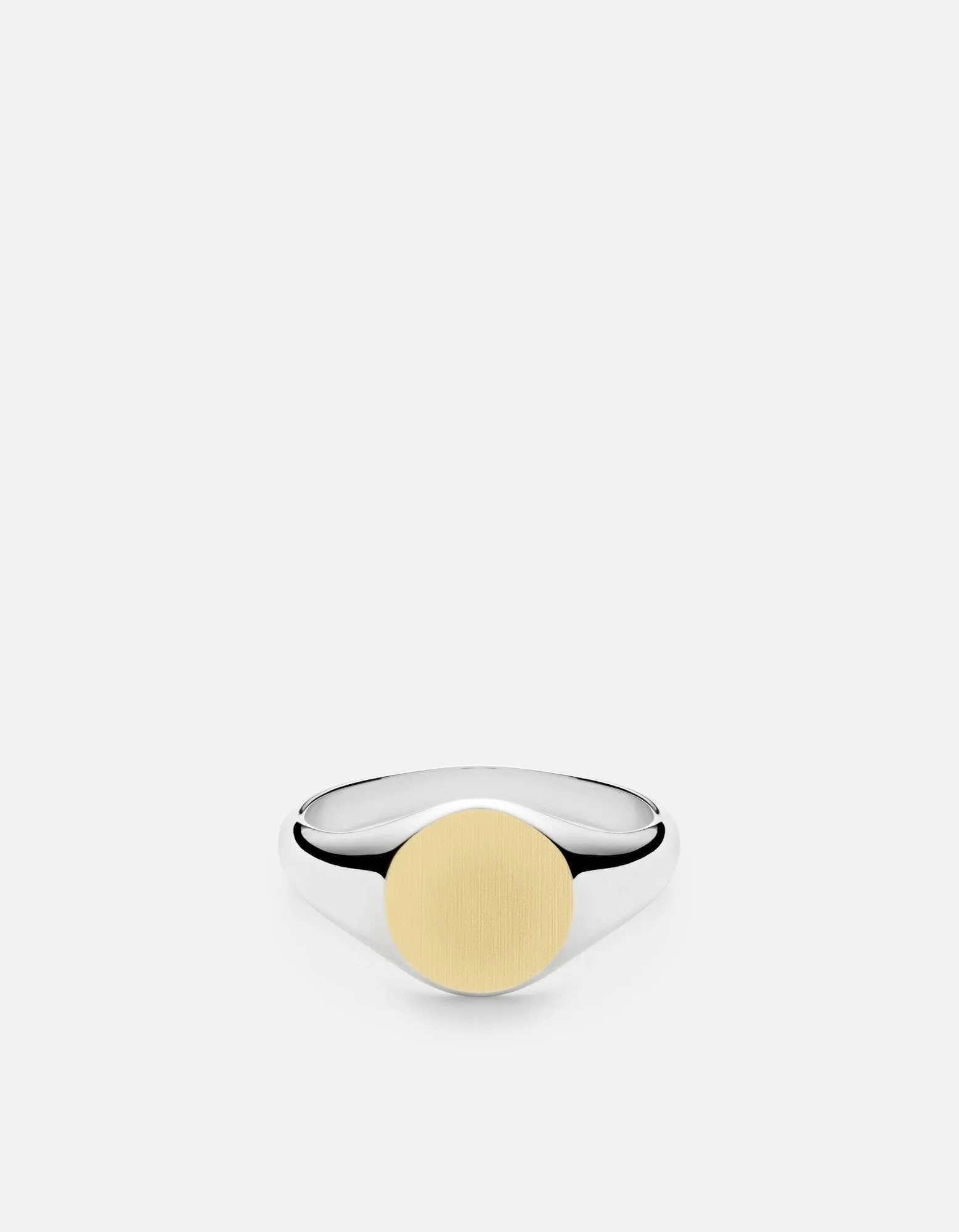 Signet Ring, Sterling Silver/14k Matte Gold