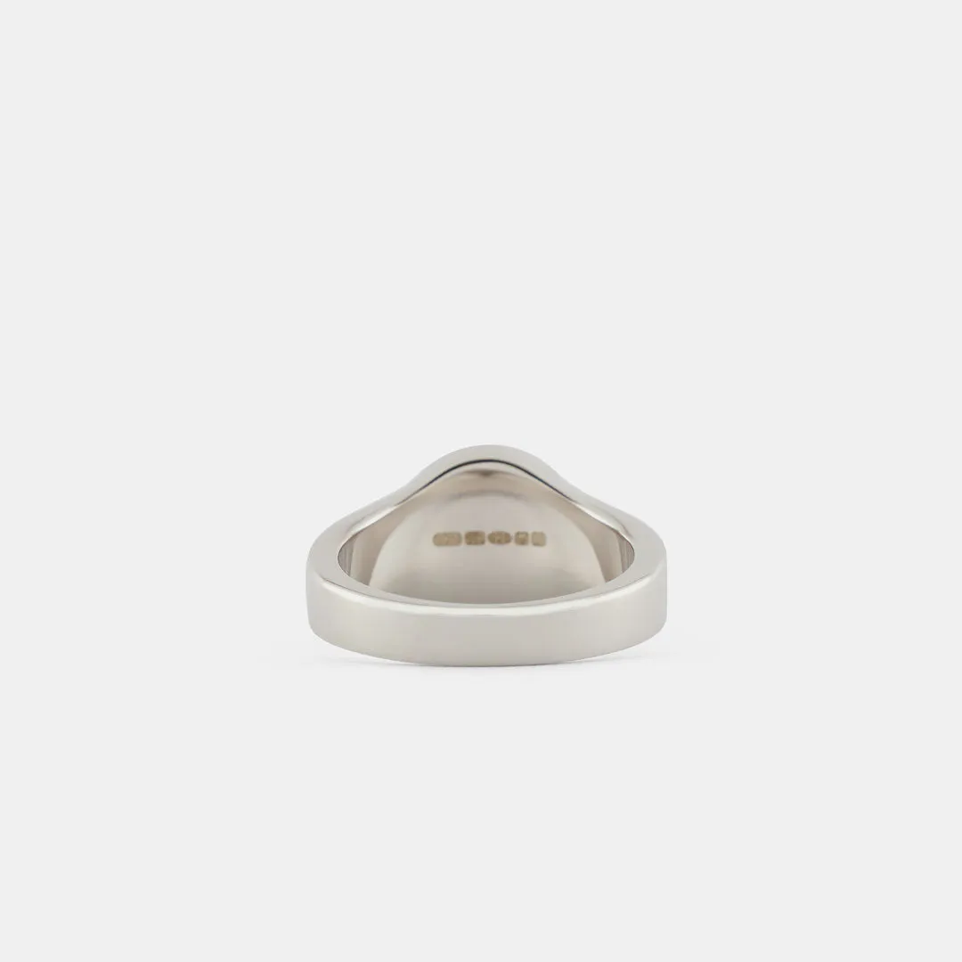 Silver Round Mother Of Pearl Ring