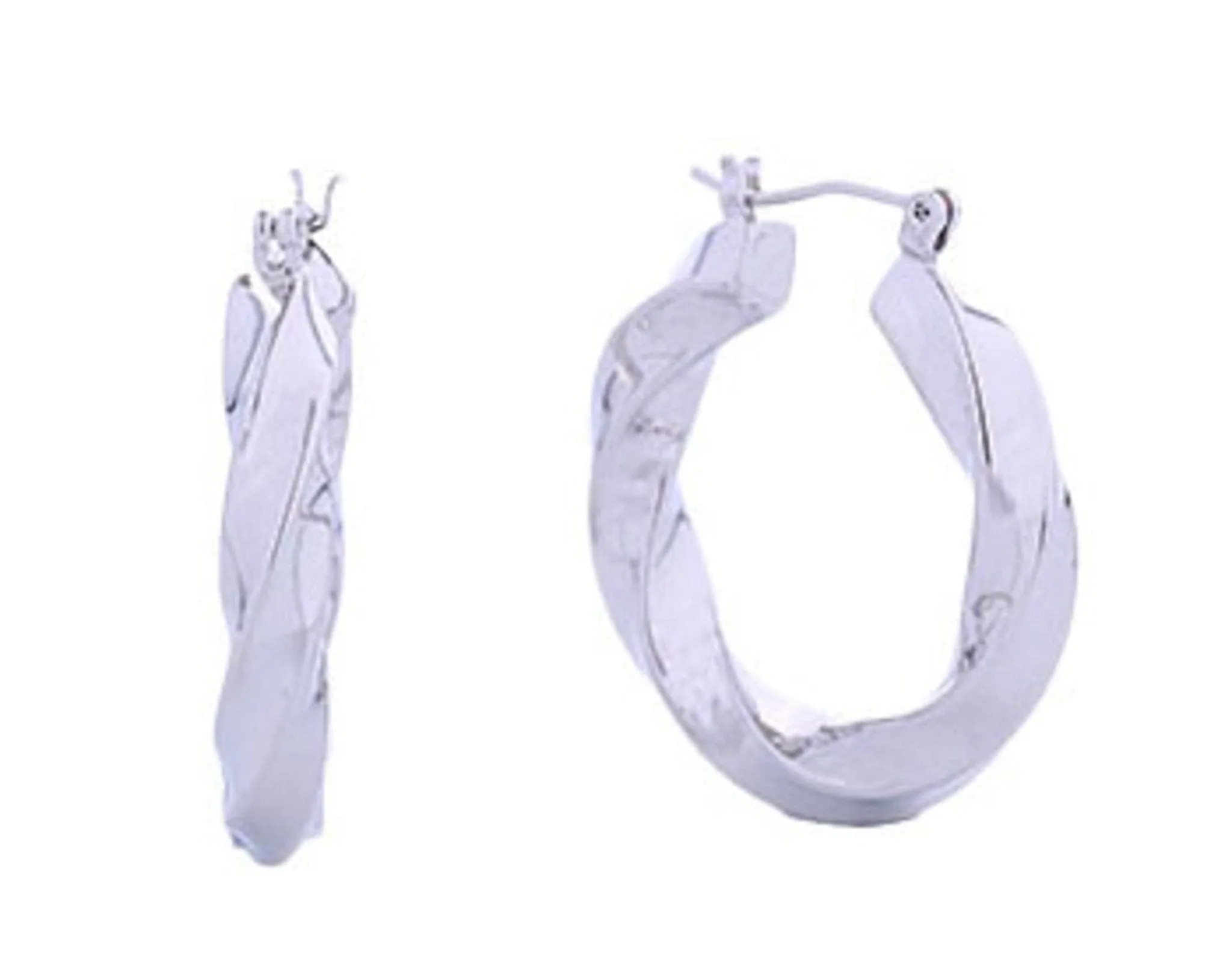 SJE310317 14K Twisted Hoop Pincatch Earrings