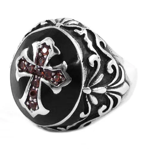 Stainlwss Steel Celtic Cross  Ring